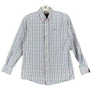 Vineyard Vines Shirt Boys‎ Medium Pink Blue Cotton Whale School Formal Casual